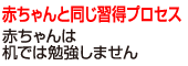 赤ちゃんと同じ習得プロセス