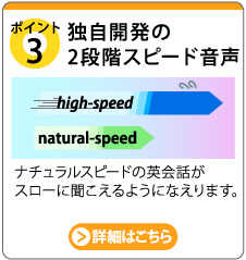 独自開発の２段階スピード音声