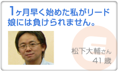1ヶ月早く始めた私がリード娘には負けられません。